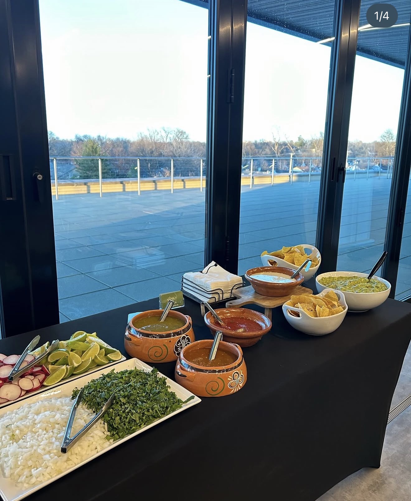 Salsa catering table